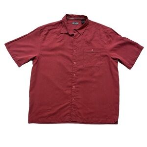 REI Men’s Rust Rayon Polyester Blend Short Sleeve Button Down Shirt Size XL
